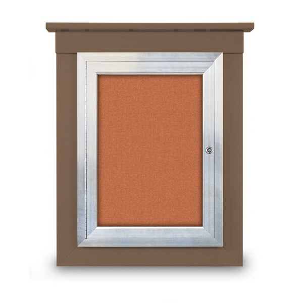 72"x36" 3-Door Enclosed Letterboard, Black Felt/Cherry